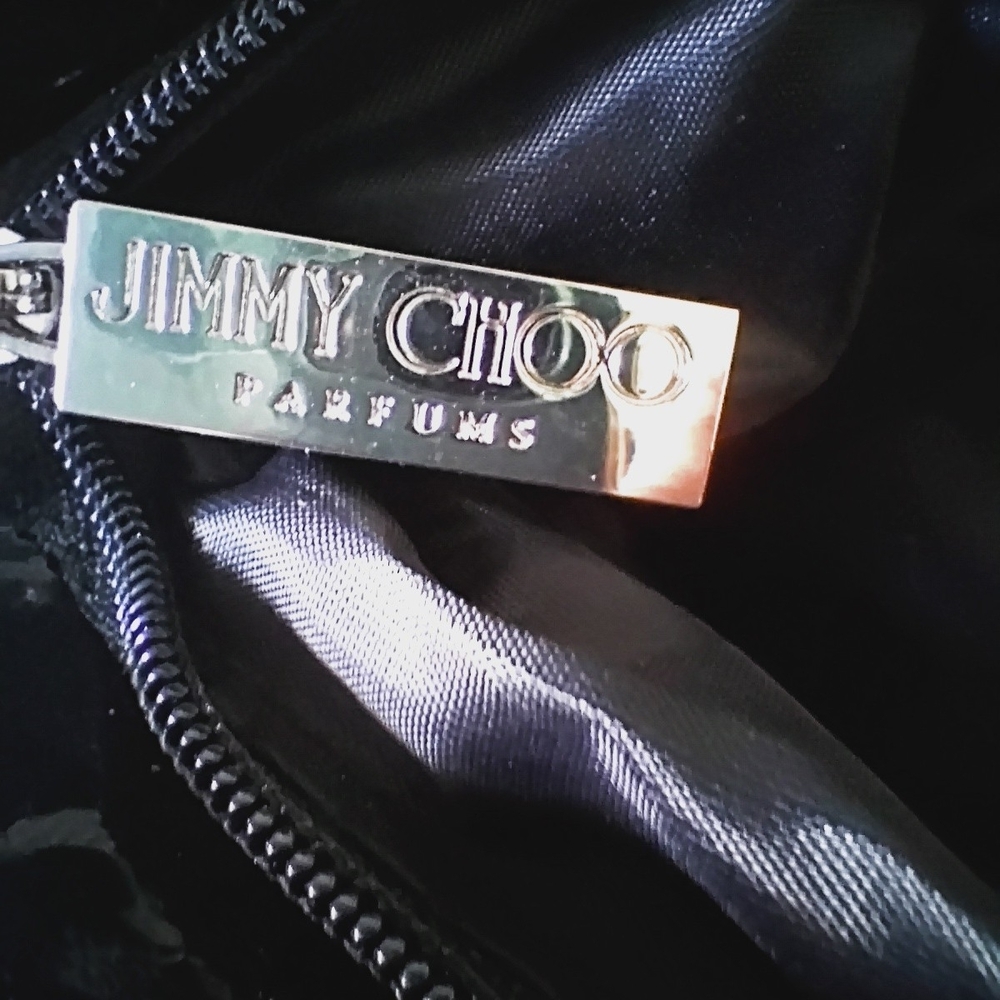Jimmy Choo Parfume Black Faux Leather Tote with Silver Straps - Picture 7 of 10